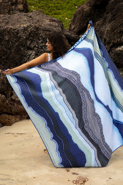 Garra-Goon (Ocean) (No.2) Sherpa Throw Blanket (150cm x 200cm)
