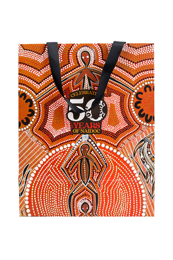 Leaving Footprints NAIDOC 2025 Matte Ribbon Handled Gift Bag