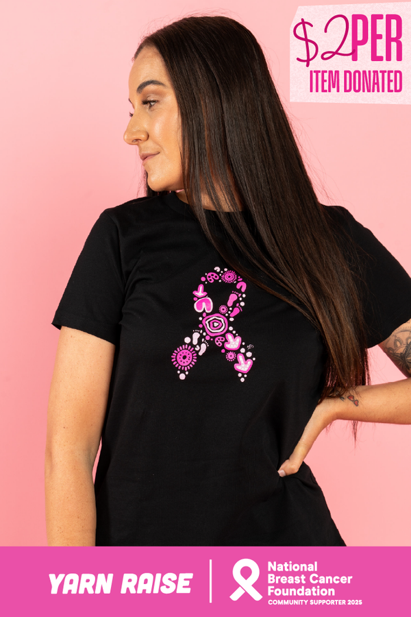 Sacred Women's Way Ribbon Black Cotton Crew Neck Women's T-Shirt