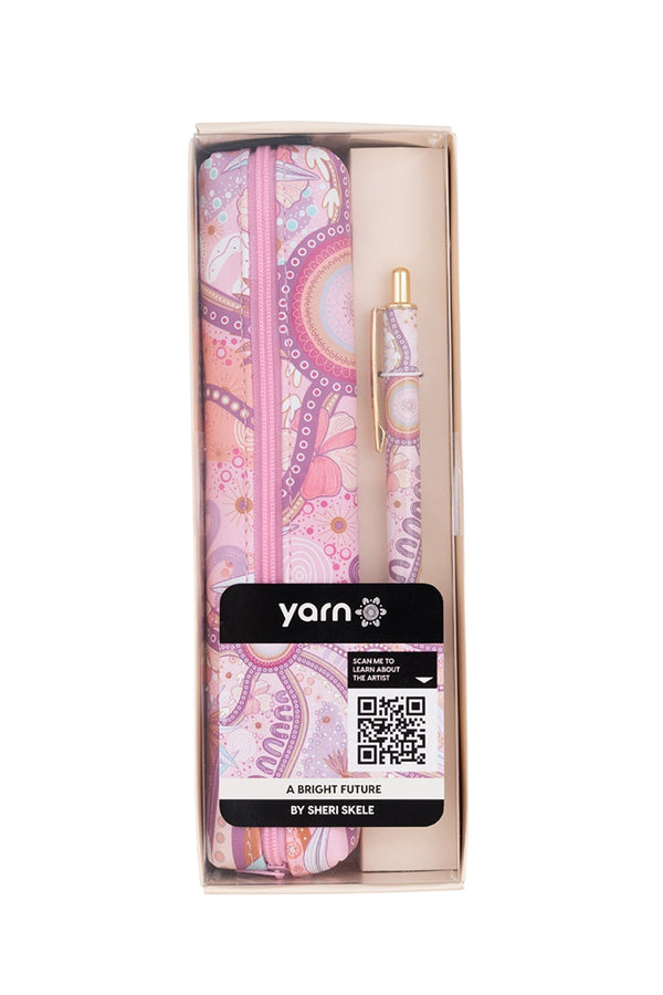 A Bright Future Small Rectangular Pencil Case with Pen