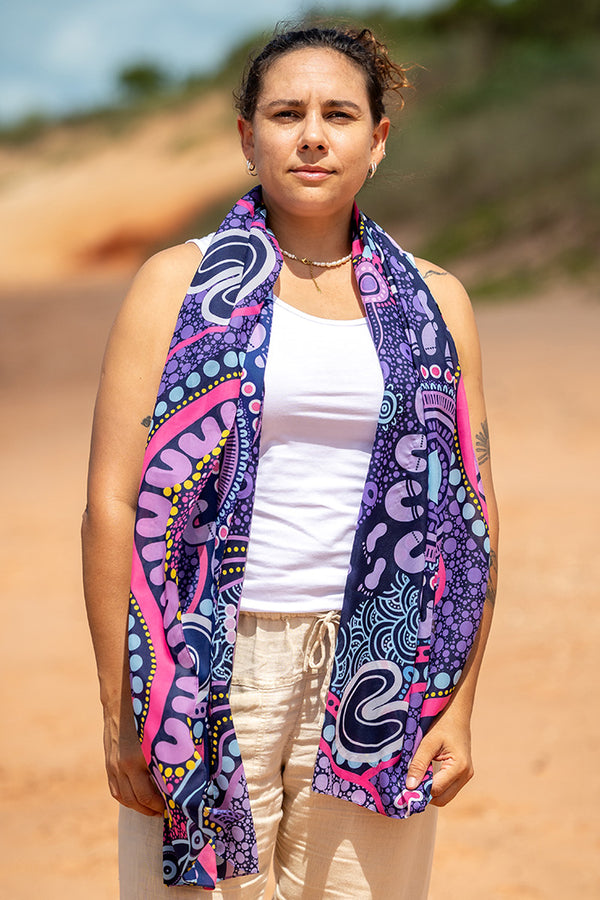 Muru To Our Biriwal (Pathway To Our Future) Rectangle Chiffon Scarf