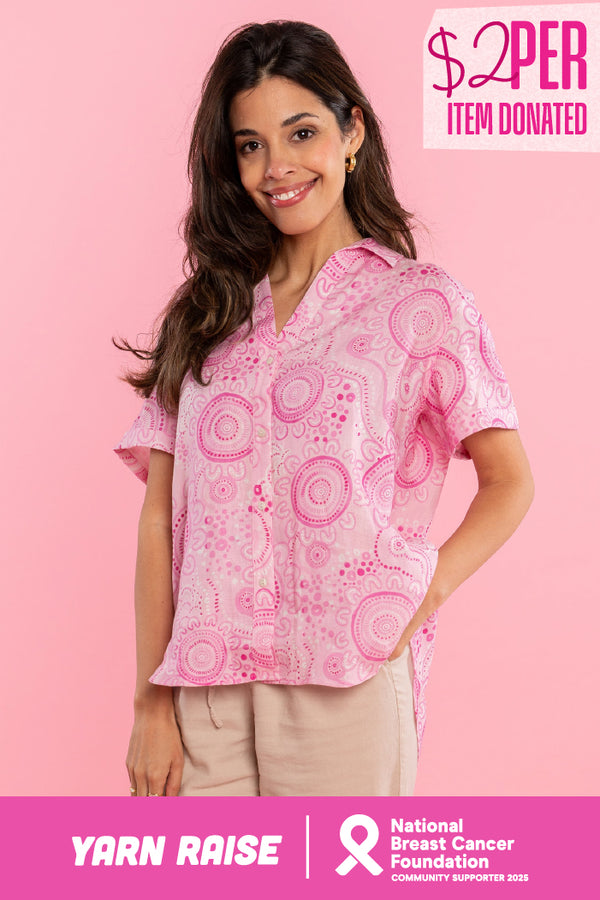 Sacred Women's Way 100% Linen Short Sleeve Relaxed Women’s Shirt