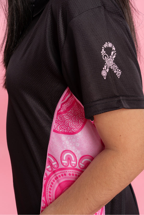 Sacred Women's Way Black Bamboo (Simpson) Women's Fitted Polo Shirt