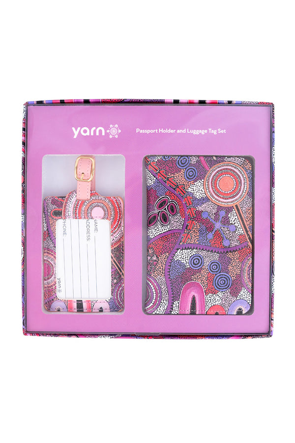 Pink Colours Passport Holder & Luggage Tag Boxed Set