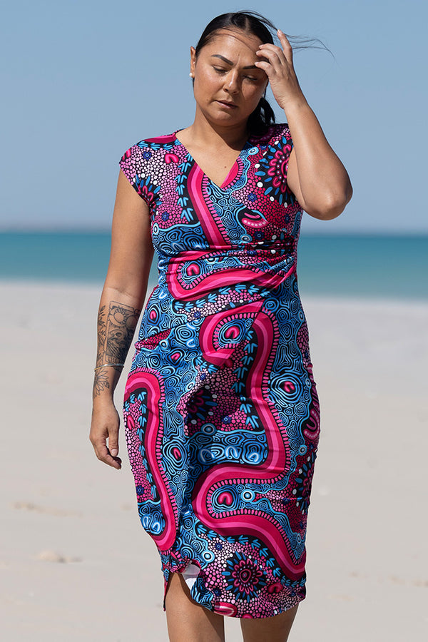 Badhiin V Neck Women's Midi Dress