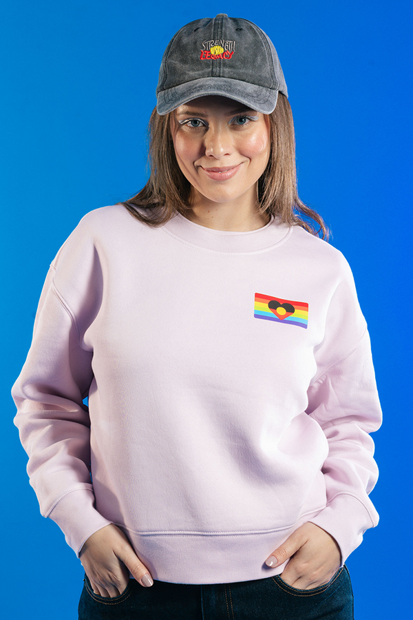 Pride Flag Orchid Cotton Blend Crew Neck Women's Sweatshirt - Pride Worn Proudly