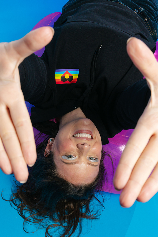 Pride Flag Black Cotton Blend Women's Hoodie - Pride Worn Proudly