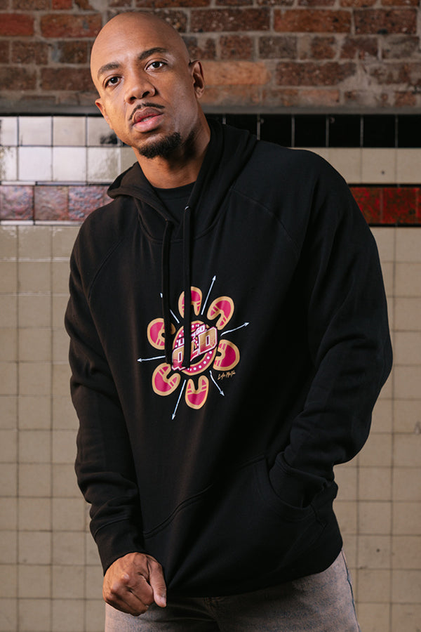 Maroon Warrior Black Cotton Blend Unisex Hoodie