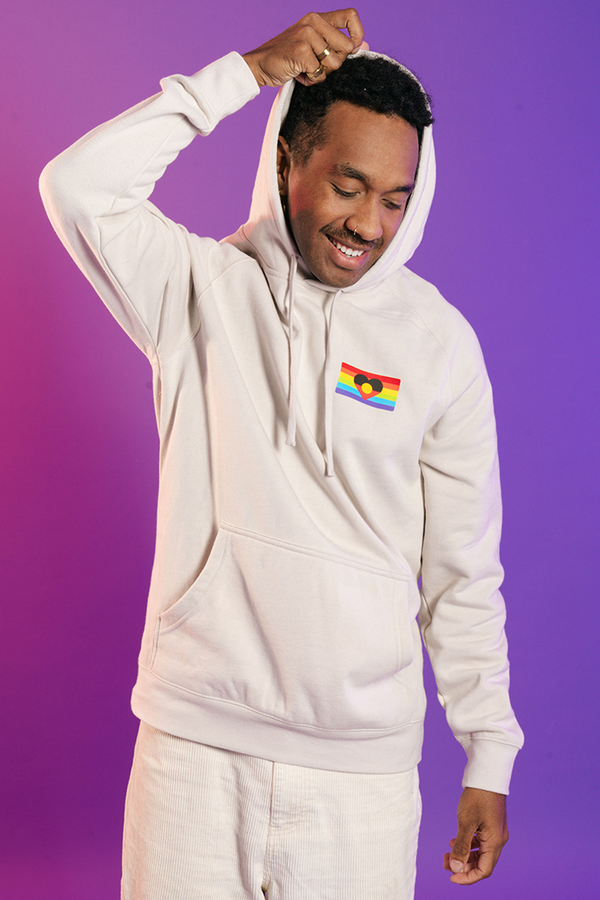 Pride Flag Bone Cotton Blend Unisex Hoodie - Pride Worn Proudly