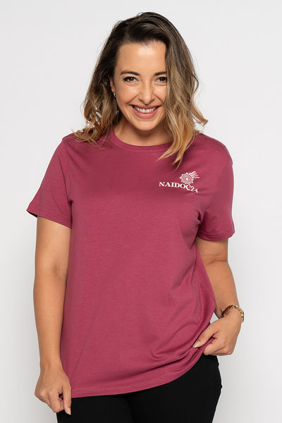 NAIDOC 2024 Pocket Print Berry Cotton Crew Neck Women’s T-Shirt