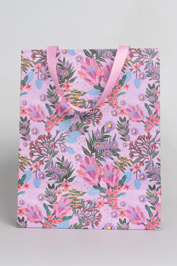 Pink Banksia Matte Ribbon Handled Gift Bag