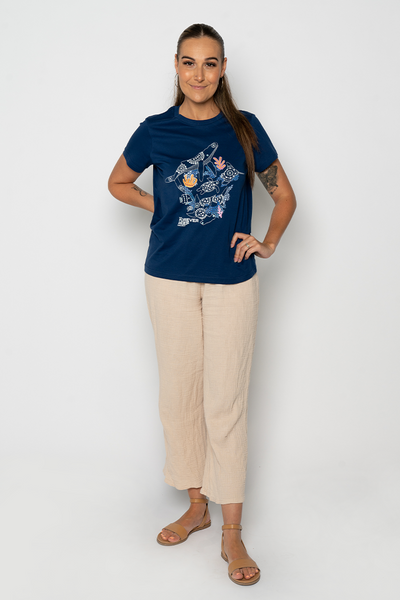 Protect Our Coral To Save Our Reef Cobalt Cotton Crew Neck Women's T-Shirt