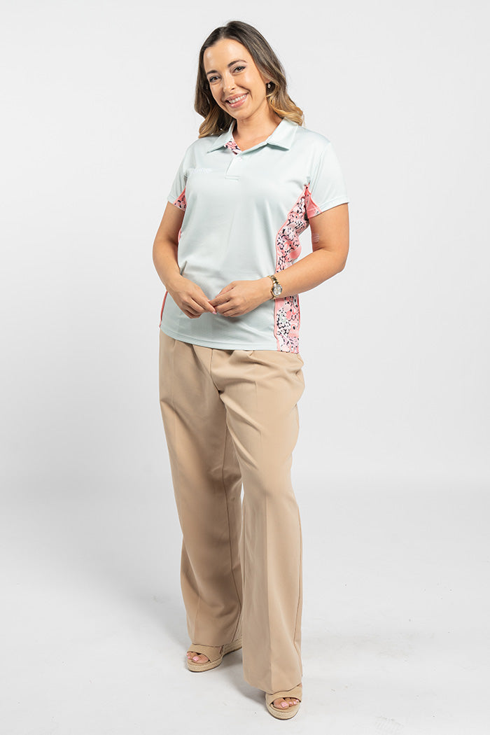 Unified Moments UPF50+ Sage Bamboo (Simpson) Women's Fitted Polo Shirt