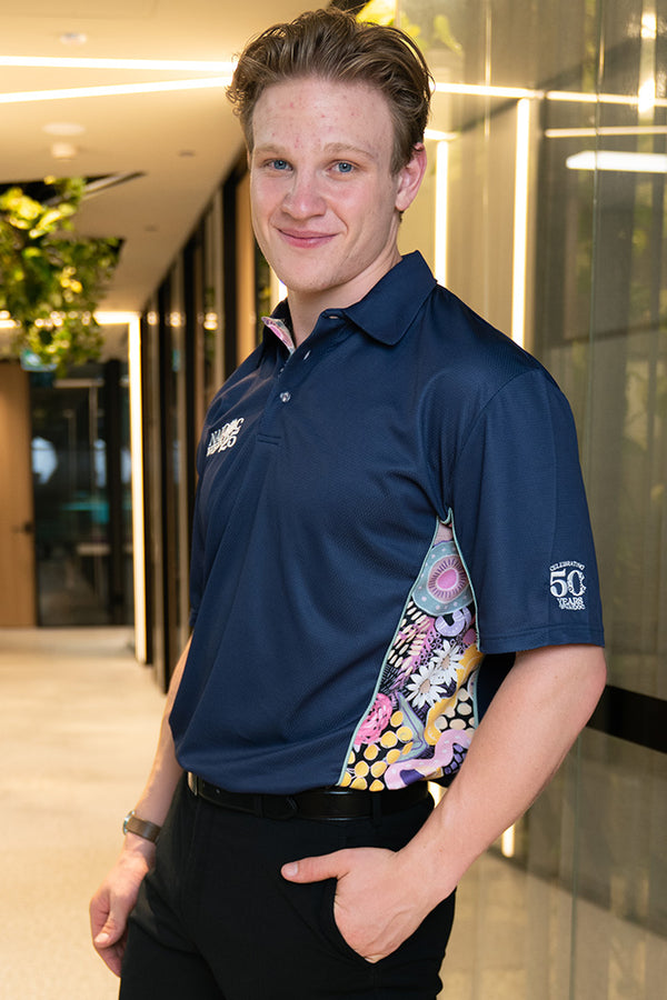 Legacy NAIDOC 2025 Dark Blue Bamboo (Simpson) Unisex Polo Shirt
