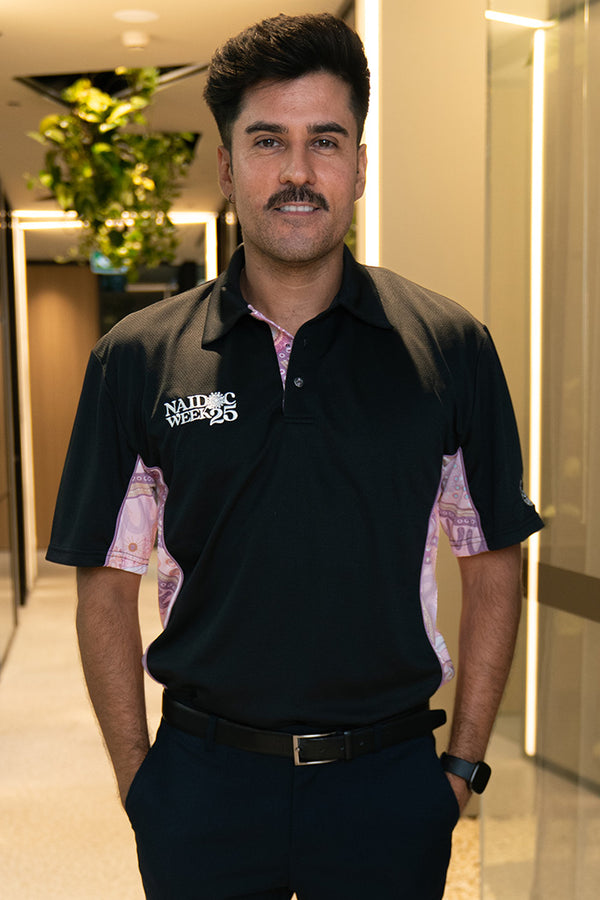 A Bright Future NAIDOC 2025 Black Bamboo (Simpson) Unisex Polo Shirt