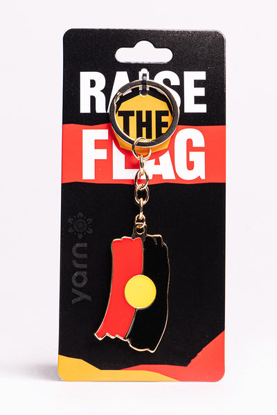 "Raise The Flag" Aboriginal Flag Wave Keyring