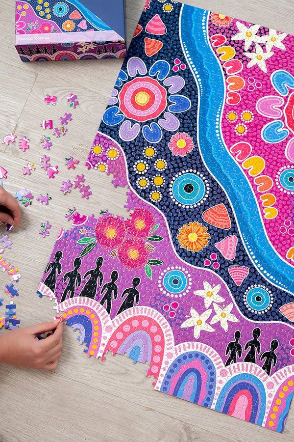 Thriving Together 1000 Piece Indigenous Artwork Puzzle