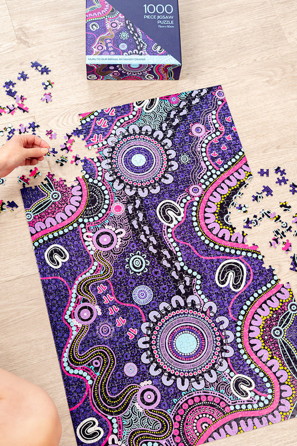 Muru To Our Biriwal (Pathway To Our Future) 1000 Piece Indigenous Artwork Puzzle