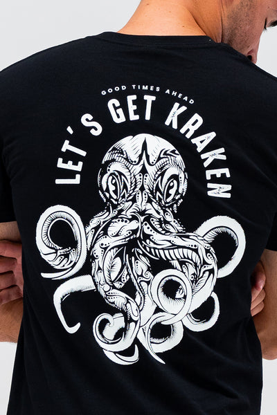 Let's Get Kraken Black Cotton Crew Neck Unisex T-Shirt