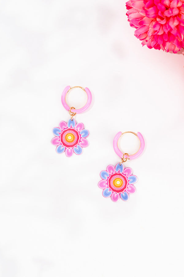 Thriving Together Enamel Hoop Earrings