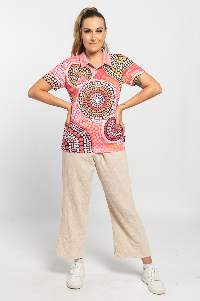 Eternal Flame NAIDOC 2024 Women's Fitted Polo Shirt