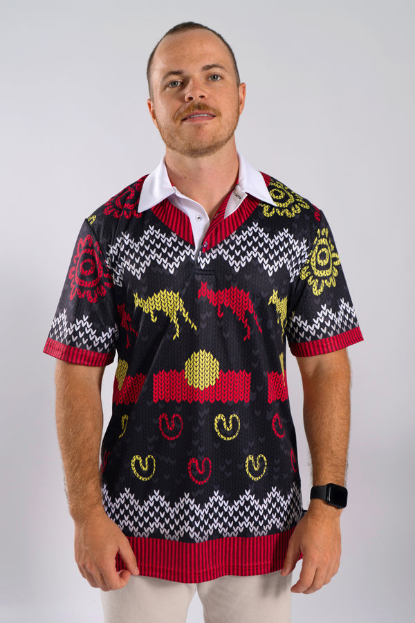 Christmas Joy (Flag) Unisex Polo Shirt