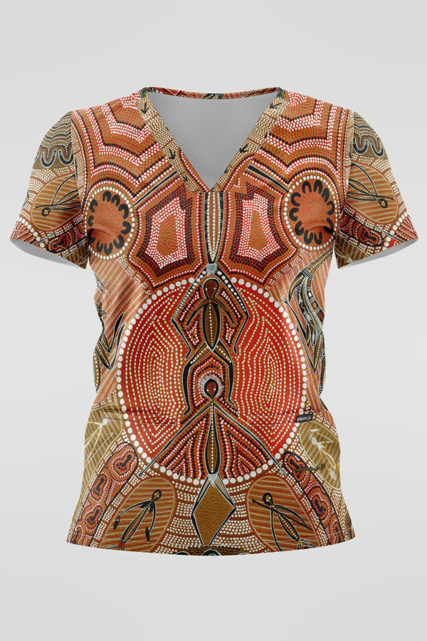 Leaving Footprints Women's Three Pocket Scrub Top