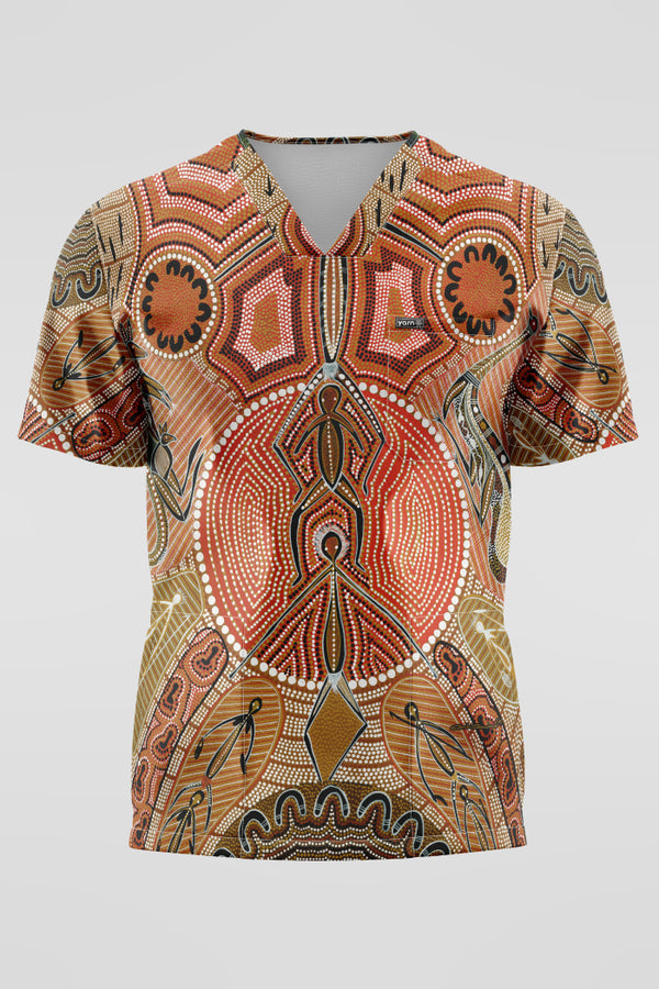 Leaving Footprints Unisex Three Pocket Scrub Top