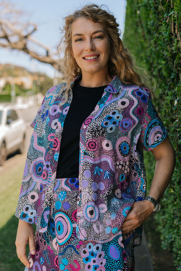 Makuru 100% Linen Short Sleeve Relaxed Women’s Shirt