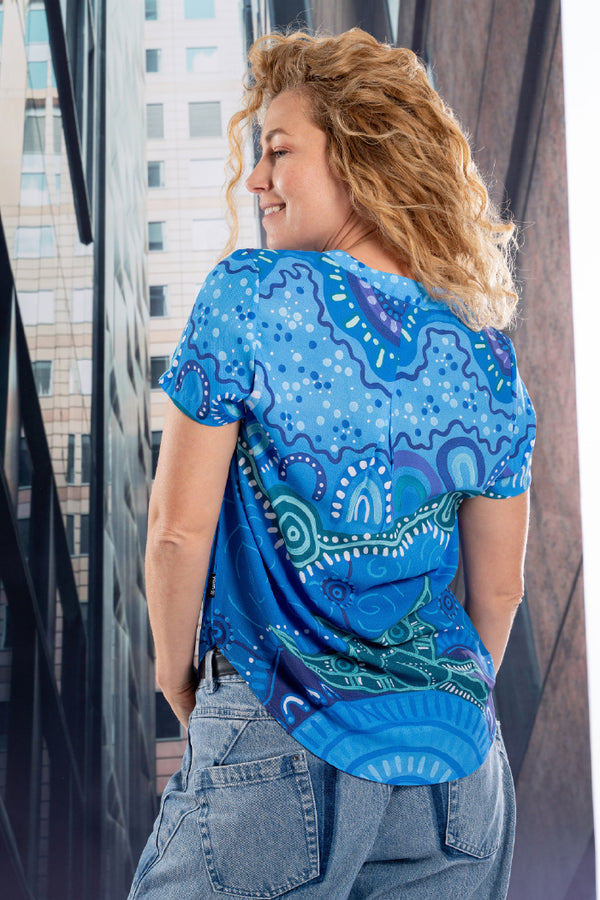 Together We Rise V Neck Women's Short Sleeve Blouse