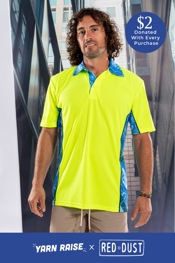 Together We Rise High Vis Fluoro Yellow Unisex Polo Shirt