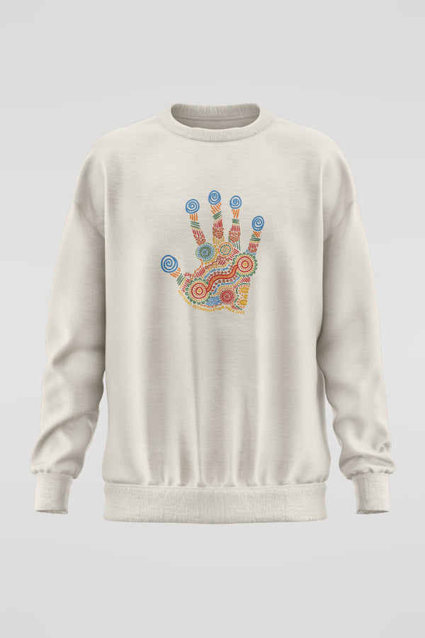 Imprint Of Change 'Reconciliation Week' Ecru Cotton Blend Crew Neck Women's Sweatshirt