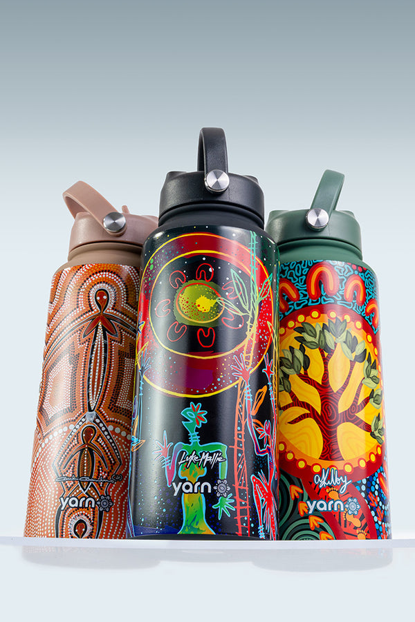 Wurung (Branches) 1L Insulated Stainless Steel Drink Bottle with Handle