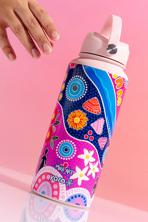 Thriving Together 1L Insulated Stainless Steel Drink Bottle with Handle