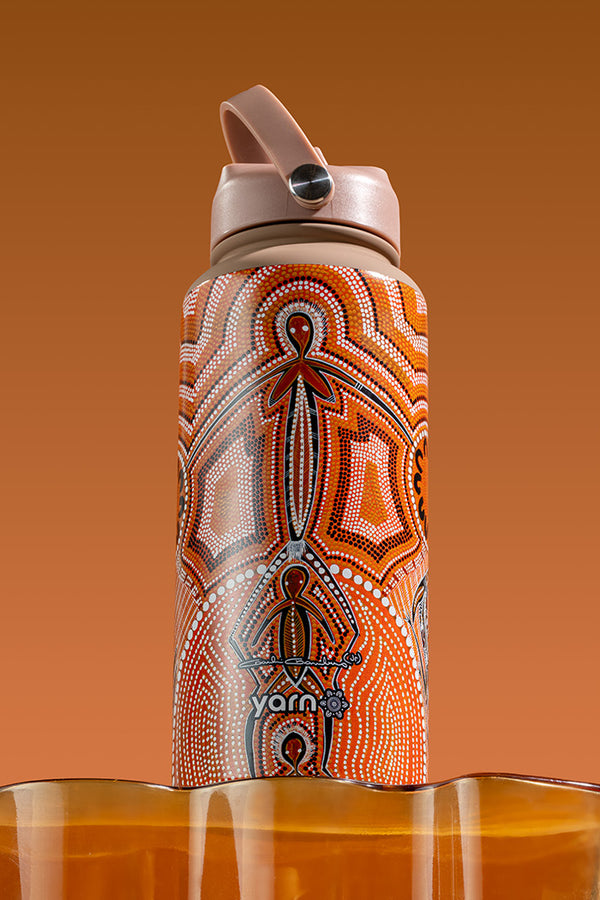 Leaving Footprints 1L Insulated Stainless Steel Drink Bottle with Handle