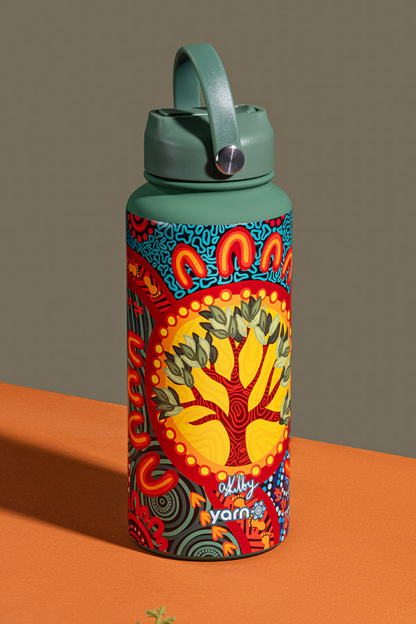 Wurung (Branches) 1L Insulated Stainless Steel Drink Bottle with Handle