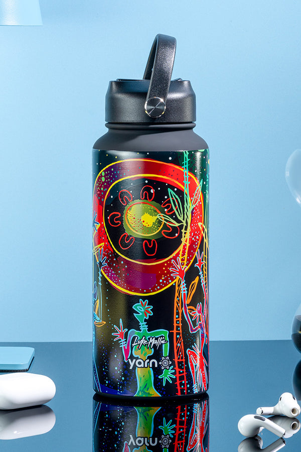 Celestial Rhythms 1L Insulated Stainless Steel Drink Bottle with Handle