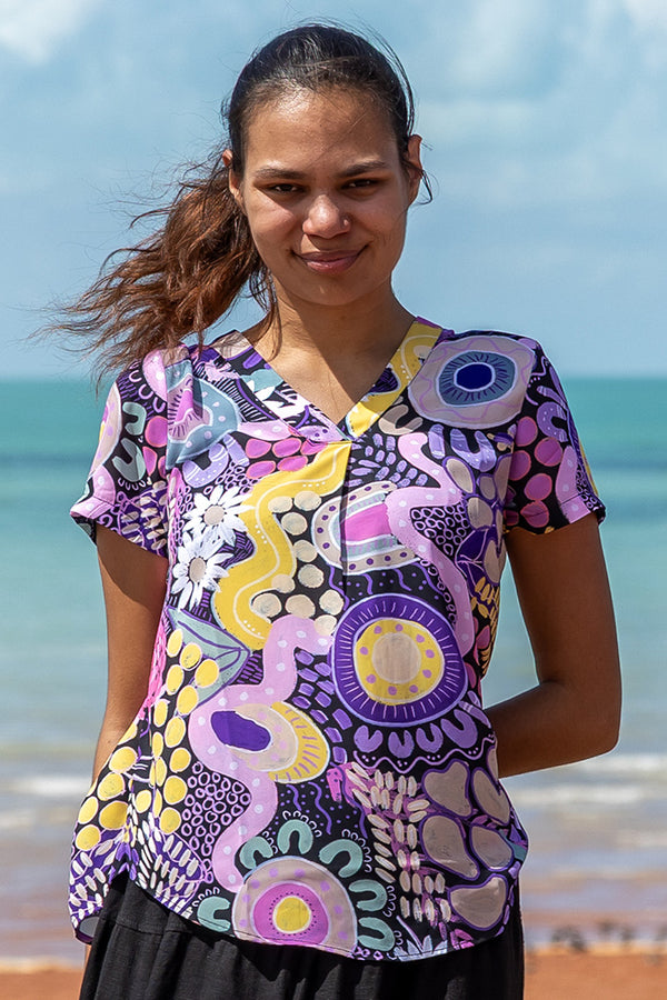 Legacy V Neck Women's Short Sleeve Blouse