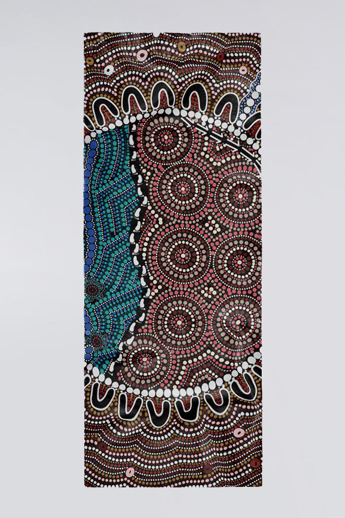 Aboriginal Art Scarves-Heal Our Nura Rectangle Chiffon Scarf-Yarn Marketplace