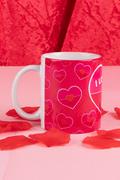"I Love You" (Pink) Personalised Ceramic Coffee Mug
