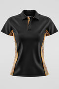 Campfire NAIDOC 2024 Black Bamboo (Simpson) Women's Fitted Polo Shirt