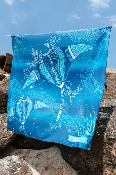 Stingray Journey Sand Free rPET Beach Towel (160x160cm)