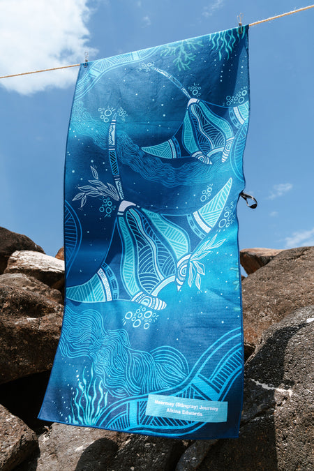 Stingray Journey Sand Free rPET Beach Towel (80x160cm)