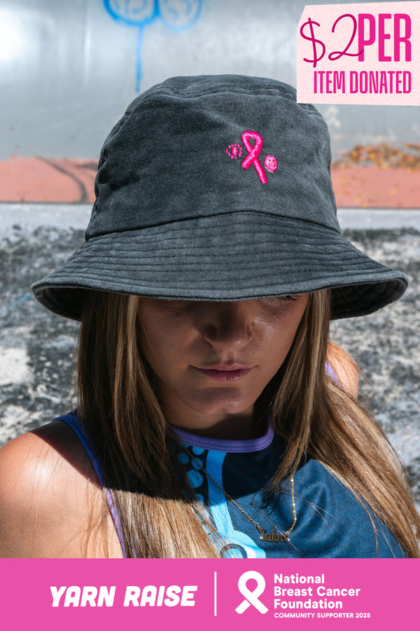 Sacred Women's Way Ribbon Black Vintage Washed Bucket Hat