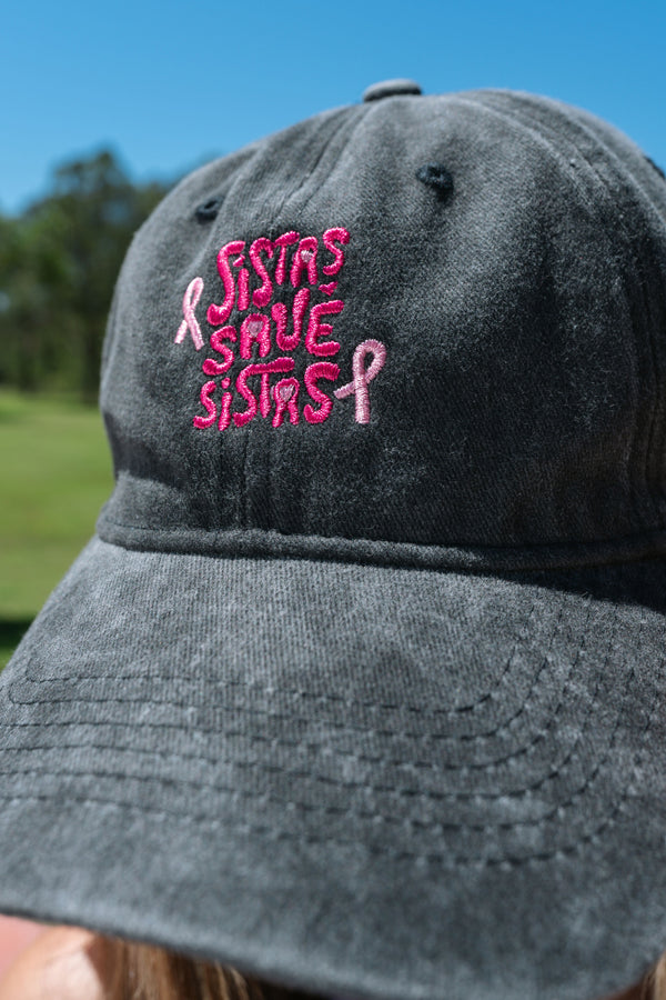 Sistas Save Sista Black Vintage Washed Cap