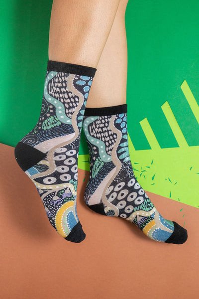 By The Waterhole Cotton Crew Socks