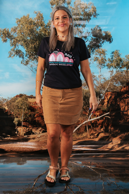 Paths That Brought Us Here NAIDOC Week 2026 Navy Cotton Crew Neck Women's T-Shirt