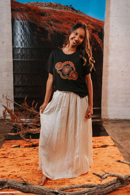 Standing Strong NAIDOC Week 2026 Black Cotton Crew Neck Women's T-Shirt