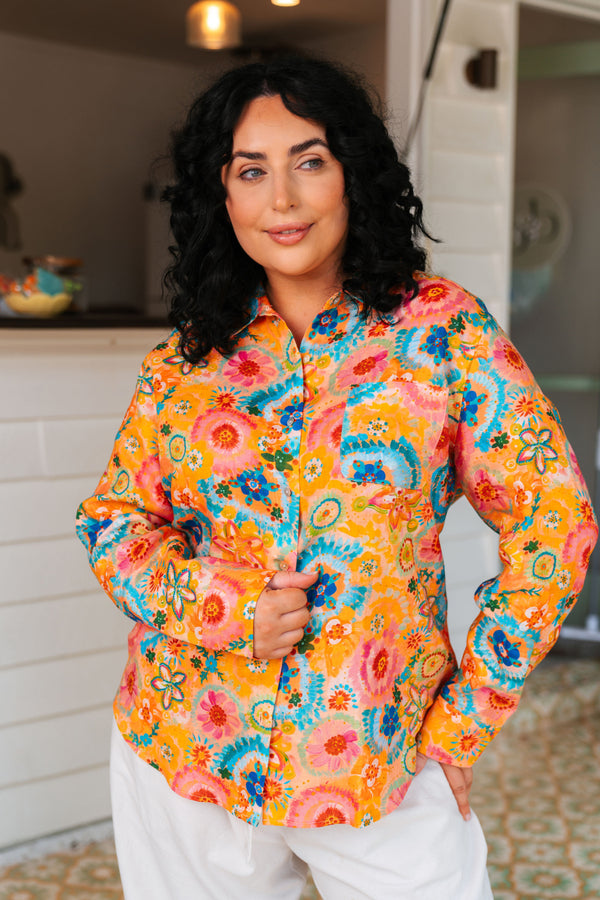 Seeds Of Spirit 100% Linen Long Sleeve Relaxed Women's Shirt