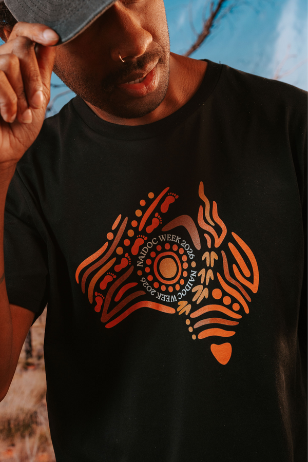 (Bulk) Australia NAIDOC Week 2026 Black Cotton Everyday Unisex T-Shirt